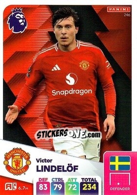 Sticker Victor Lindelöf - English Premier League 2024-2025. Adrenalyn XL
 n. 246 - Panini