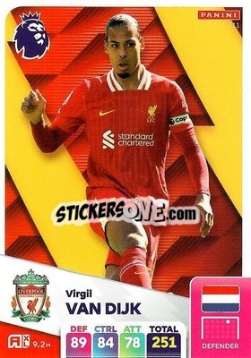 Sticker Virgil van Dijk - English Premier League 2024-2025. Adrenalyn XL
 n. 211 - Panini