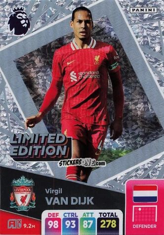 Figurina Virgil van Dijk - English Premier League 2024-2025. Adrenalyn XL
 n. LE-VVD - Panini