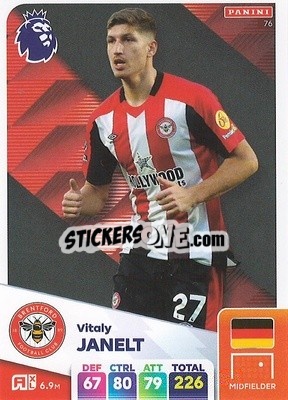 Sticker Vitaly Janelt - English Premier League 2024-2025. Adrenalyn XL
 n. 76 - Panini