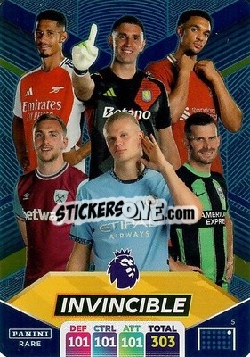 Sticker William Saliba / Emiliano Martínez / Trent Alexander-Arnold / Jarrod Bowen / Erling Haaland / Pascal Groß - English Premier League 2024-2025. Adrenalyn XL
 n. 5 - Panini