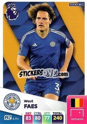 Sticker Wout Faes - English Premier League 2024-2025. Adrenalyn XL
 n. 193 - Panini