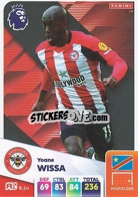 Sticker Yoane Wissa - English Premier League 2024-2025. Adrenalyn XL
 n. 74 - Panini