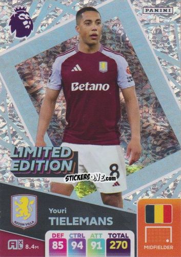 Sticker Youri Tielemans - English Premier League 2024-2025. Adrenalyn XL
 n. LE-YT - Panini