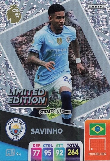Figurina Savinho - English Premier League 2024-2025. Adrenalyn XL
 n. LE-SA - Panini