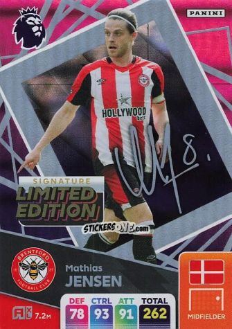 Sticker Mathias Jensen - English Premier League 2024-2025. Adrenalyn XL
 n. LEPS-MJ - Panini