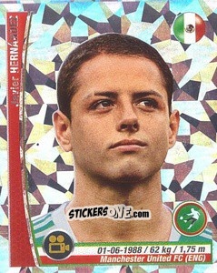 Sticker Javier Hernandez - Copa Mundial Brasil 2014 n. 45p - Navarrete