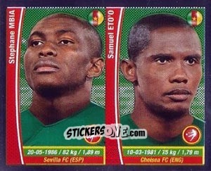Sticker Stephane Mbia / Samuel Eto'o - Copa Mundial Brasil 2014 n. 64r - Navarrete