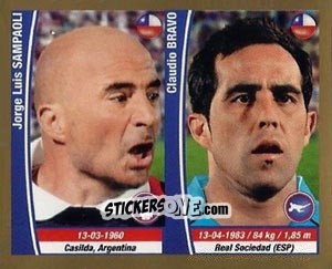 Sticker Jorge Luis Sampaio / Claudio Bravo - Copa Mundial Brasil 2014 n. 104 - Navarrete