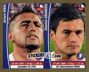 Sticker Arturo Vidal / Charles Aranguiz - Copa Mundial Brasil 2014 n. 107 - Navarrete