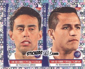 Sticker Jorge Valdivia / Alexis Sanchez - Copa Mundial Brasil 2014 n. 110c - Navarrete