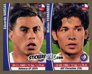 Sticker Eduardo Vargas / Matias Fernandez - Copa Mundial Brasil 2014 n. 111 - Navarrete