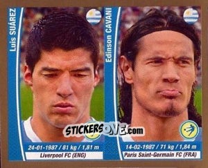 Sticker Luis Suarez / Edinson Cavani - Copa Mundial Brasil 2014 n. 218 - Navarrete