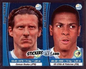 Sticker Diego Forlan / Abel Hernandez - Copa Mundial Brasil 2014 n. 219 - Navarrete