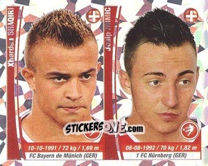 Sticker Xherdan Shaqiri/ Josip Drmic - Copa Mundial Brasil 2014 n. 281p - Navarrete