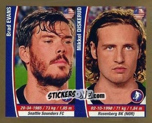 Sticker Brad Evans / Mix Diskerud - Copa Mundial Brasil 2014 n. 386 - Navarrete