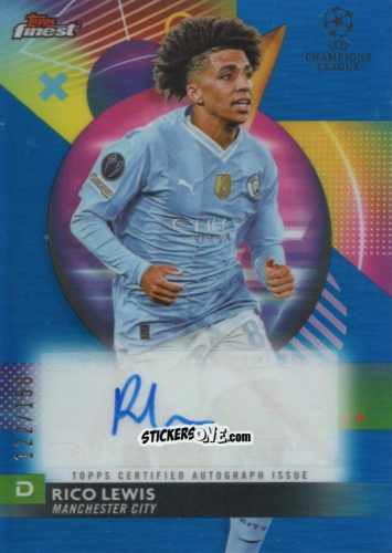 Figurina Rico Lewis - Finest UEFA Club Competitions 2023-2024
 n. A-RC - Topps