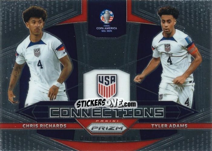 Sticker Chris Richards / Tyler Adams - Prizm Copa America 2023-2024
 n. C22 - Panini