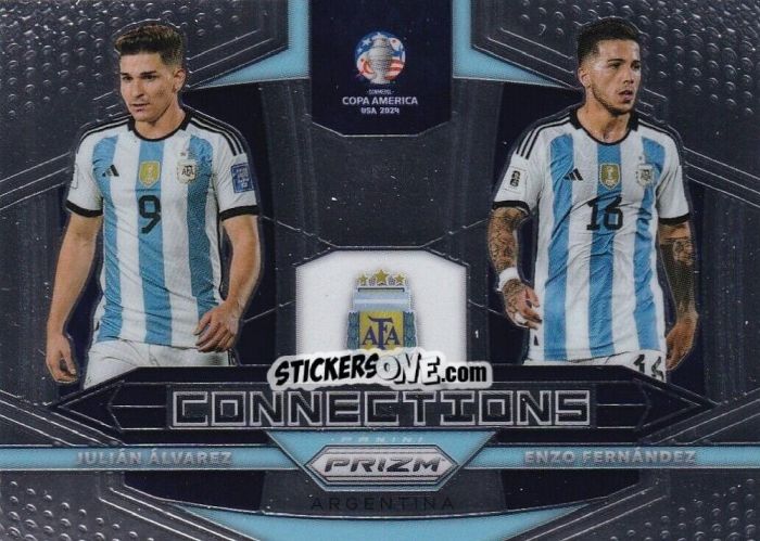 Figurina Enzo Fernandez / Julian Alvarez - Prizm Copa America 2023-2024
 n. C25 - Panini