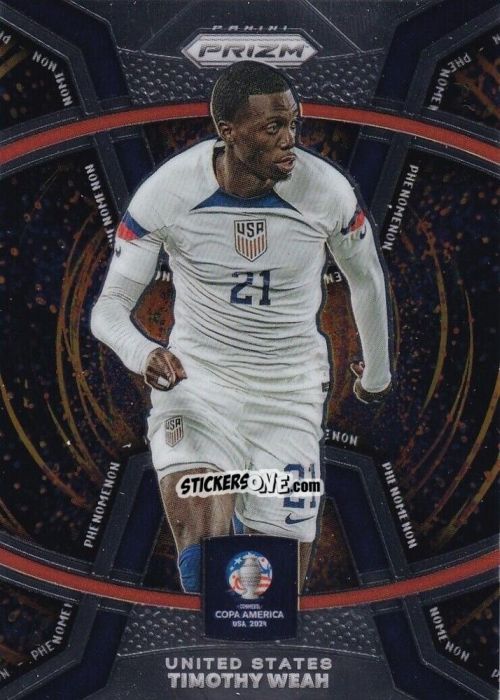 Sticker Timothy Weah - Prizm Copa America 2023-2024
 n. P7 - Panini