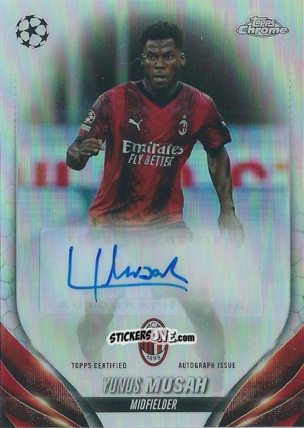 Sticker Yunus Musah - UEFA Club Competitions Chrome 2023-2024
 n. CA-MY - Topps