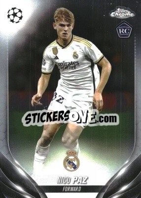 Sticker Nico Paz - UEFA Club Competitions Chrome 2023-2024
 n. 66 - Topps