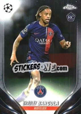 Sticker Bradley Barcola - UEFA Club Competitions Chrome 2023-2024
 n. 69 - Topps