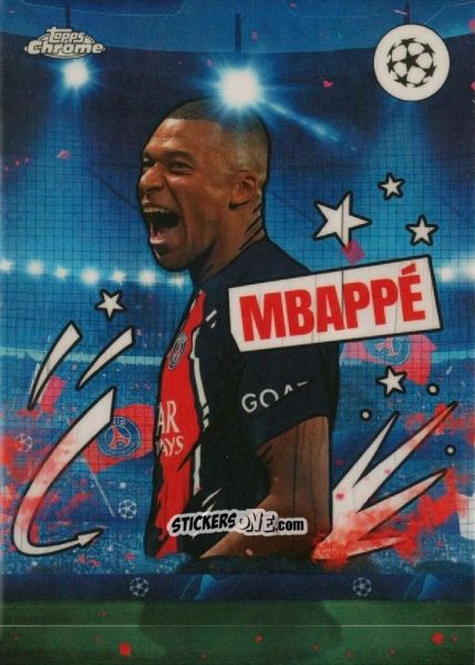 Sticker Kylian Mbappé - UEFA Club Competitions Chrome 2023-2024
 n. TF-3 - Topps