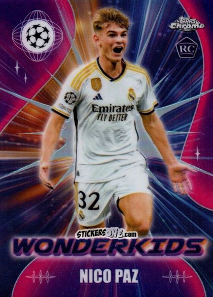 Sticker Nico Paz - UEFA Club Competitions Chrome 2023-2024
 n. WK-10 - Topps