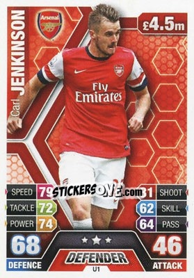 Sticker Carl Jenkinson - English Premier League 2013-2014. Match Attax Extra n. U1 - Topps