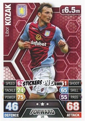 Sticker Libor Kozák - English Premier League 2013-2014. Match Attax Extra n. U6 - Topps