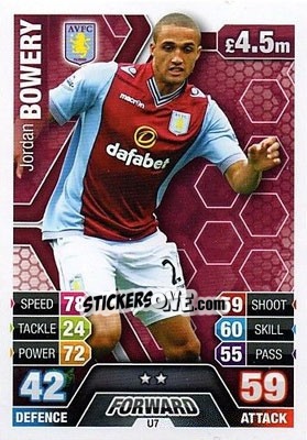 Cromo Jordan Bowery - English Premier League 2013-2014. Match Attax Extra n. U7 - Topps