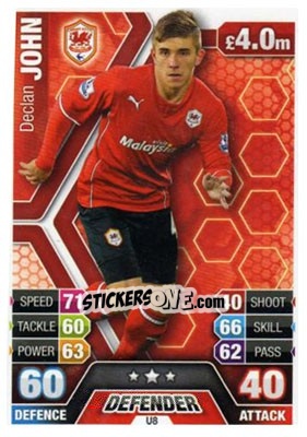 Sticker Declan John - English Premier League 2013-2014. Match Attax Extra n. U8 - Topps