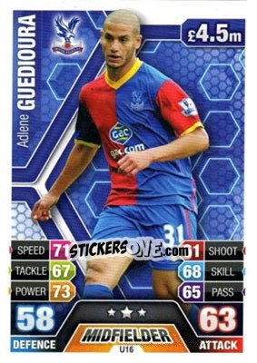 Sticker Adlène Guedioura - English Premier League 2013-2014. Match Attax Extra n. U16 - Topps