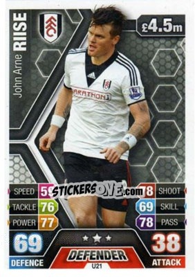 Sticker John Arne Riise - English Premier League 2013-2014. Match Attax Extra n. U21 - Topps