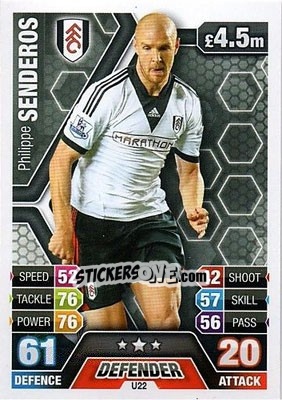 Sticker Philippe Senderos - English Premier League 2013-2014. Match Attax Extra n. U22 - Topps