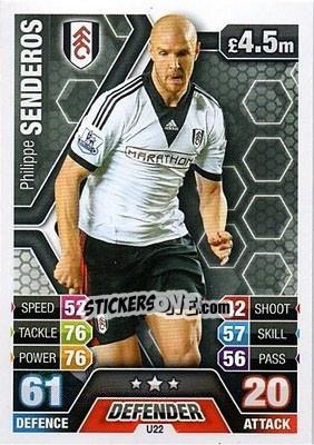 Sticker Philippe Senderos - English Premier League 2013-2014. Match Attax Extra - Topps