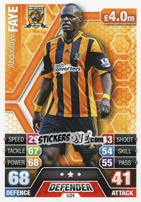 Sticker Abdoulaye Faye - English Premier League 2013-2014. Match Attax Extra n. U24 - Topps