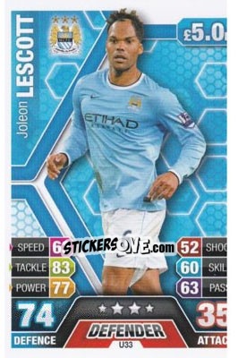 Sticker Joleon Lescott - English Premier League 2013-2014. Match Attax Extra n. U33 - Topps