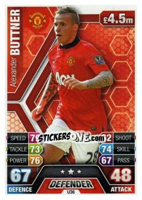 Sticker Alexander Büttner - English Premier League 2013-2014. Match Attax Extra n. U36 - Topps