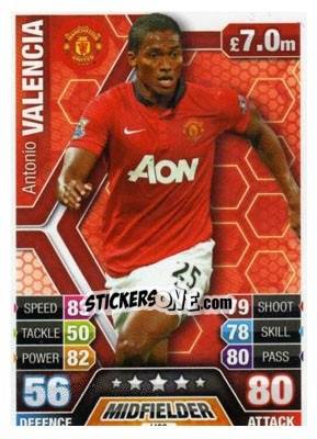 Sticker Antonio Valencia - English Premier League 2013-2014. Match Attax Extra n. U38 - Topps