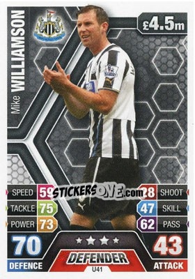 Cromo Mike Williamson - English Premier League 2013-2014. Match Attax Extra n. U41 - Topps