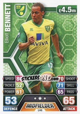 Sticker Elliott Bennett - English Premier League 2013-2014. Match Attax Extra n. U46 - Topps