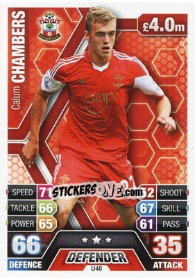 Sticker Calum Chambers - English Premier League 2013-2014. Match Attax Extra - Topps