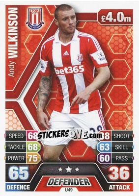Sticker Andy Wilkinson - English Premier League 2013-2014. Match Attax Extra - Topps