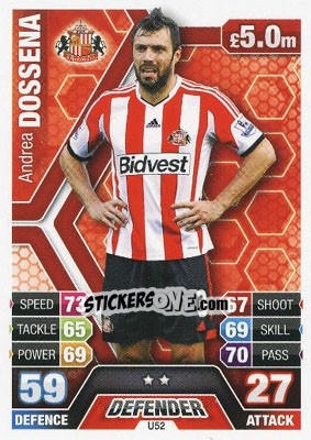 Cromo Andrea Dossena - English Premier League 2013-2014. Match Attax Extra n. U52 - Topps