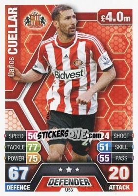 Sticker Carlos Cuéllar - English Premier League 2013-2014. Match Attax Extra n. U53 - Topps