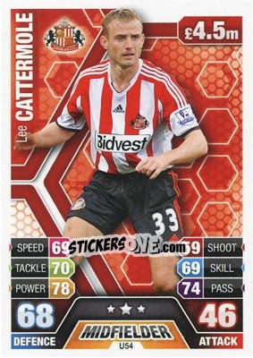 Sticker Lee Cattermole - English Premier League 2013-2014. Match Attax Extra n. U54 - Topps