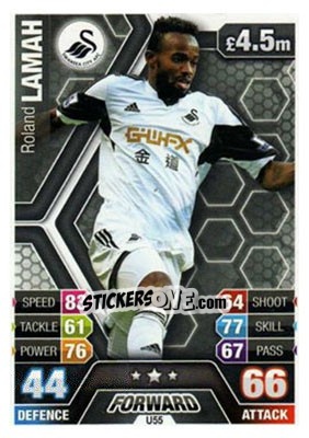 Cromo Roland Lamah - English Premier League 2013-2014. Match Attax Extra n. U55 - Topps