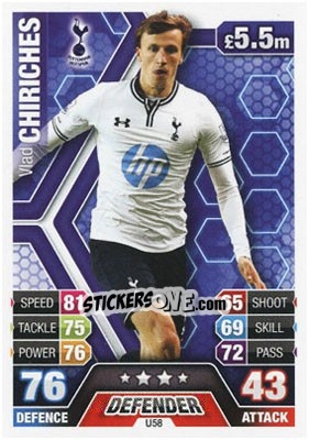 Cromo Vlad Chiriches - English Premier League 2013-2014. Match Attax Extra - Topps